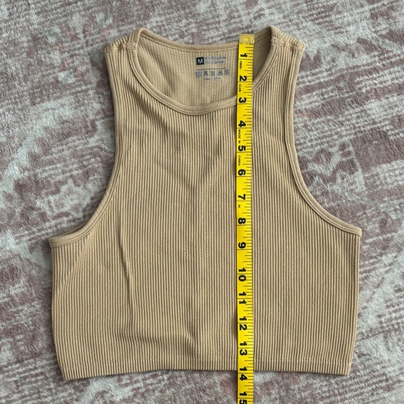 Tan Ribbed Tank Top/Bra - Picture 4 of 5